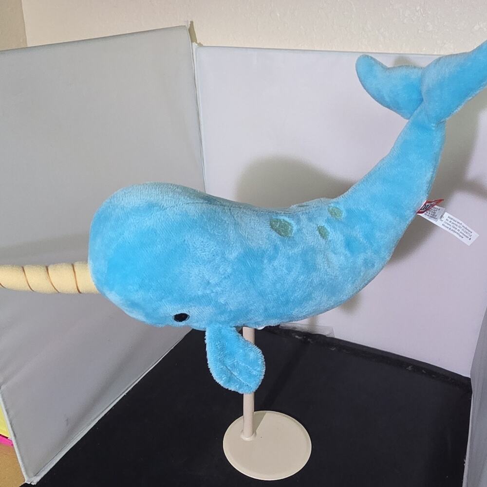 Douglas Blue Narwhal Plush Stuffed Animal Toy Medium 14-24" Washable